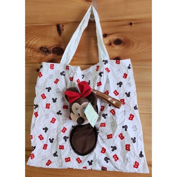 Japan Tokyo Disney Store Minnie Mouse Shopping Eco Bag Pouch - Picture 9 of 9